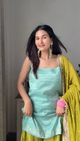 Ravishing Green Sequence Work Sharara Suit